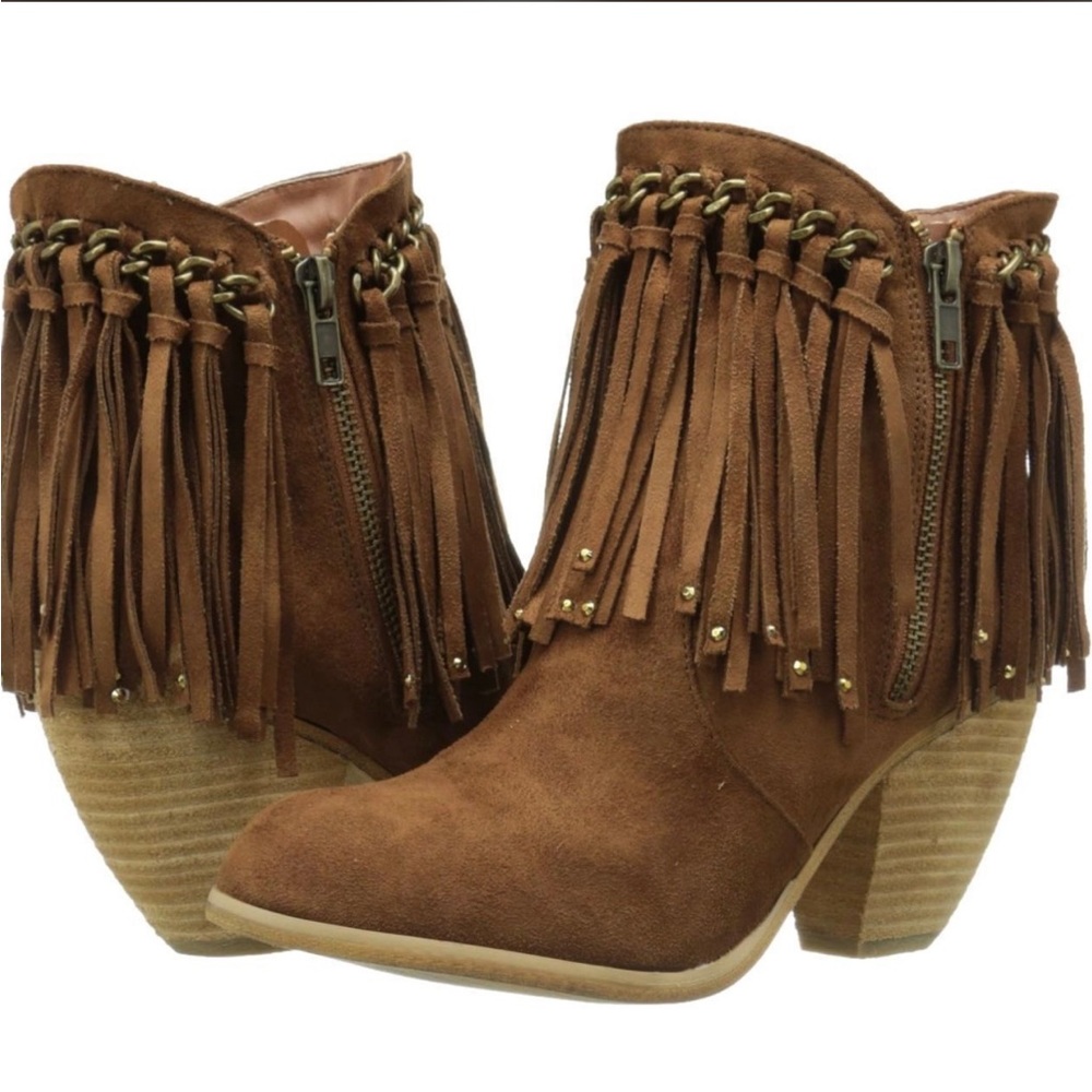 Not Rated Tan Fringe Ayita Boots size 9